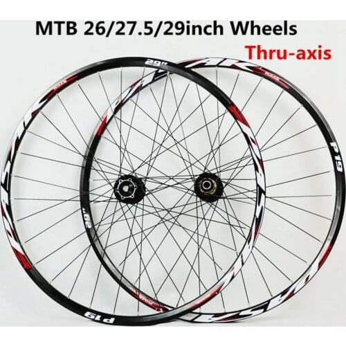 PASAK MTB 26/27.5/29inch Thru-axis Sealed Bearing Wheels Mountain Bike Soft Tail Downhill AM Axle 20*110mm 12*142mm Rim Wheelset