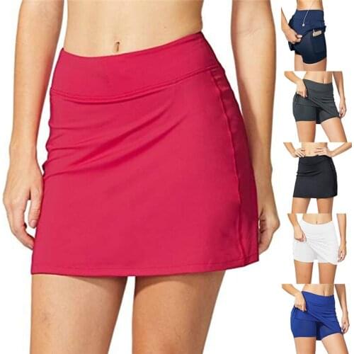 Fake Two-Piece Hakama Skirt Womens Plus Size Pencil Skirts Lightweight Womens Running Tennis Golf Workout Sports Mini Skirt