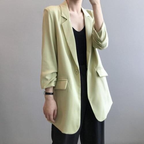 Autumn suit female Korean version wild thin section drape suit sun protection jacket casual elegant business wear neutral mi