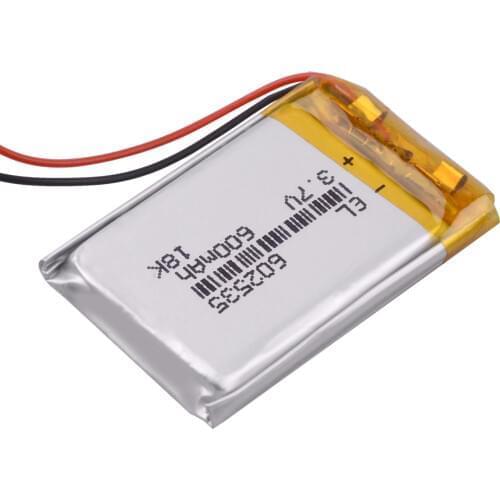 602535 3.7V 600mAh Rechargeable Li-Po Battery For dvr video recorder navigator registrar headlamp
