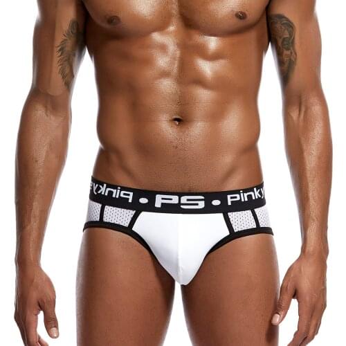 PINKY SENSON brand Men Underwear/Briefs Elasticity Sexy Hollow Mesh men Bikini sissy Gay Sleepwear Quick Drying Breathable