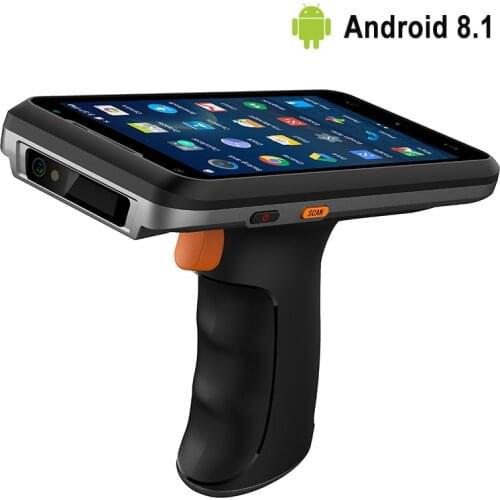 Rugged Handheld PDA Wireless Android 8.1 NFC RFID 1D Laser 2D Honeywell Barcodde Scanner PDA Device with Pistol Grip
