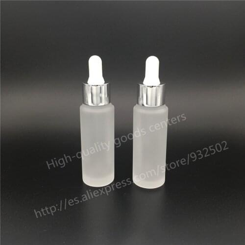 Free shipping 500 X 30ml frost transparent glass essential oil bottle with dropper, 1oz cosmetic packaging, dropper glass bottle