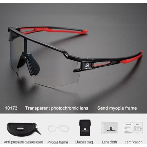 ROCKBROS Cycling Sunglasses Photochromic Cycling Glasses Mens Womens Sport Goggle MTB Eyewear fietsbril zonnebril Bike Glasses