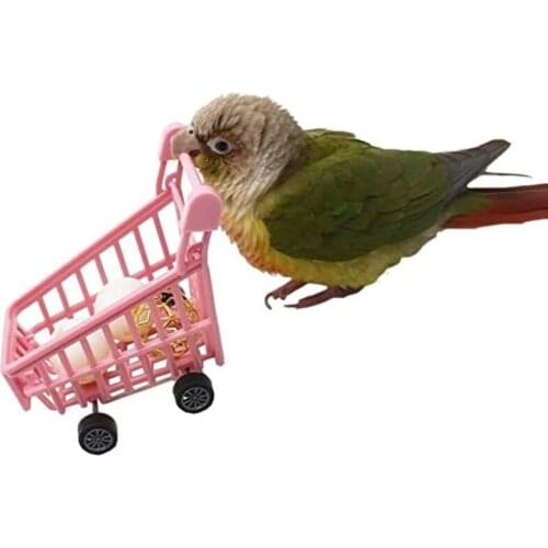Parrot Trolley Cart Nibble Shooting Bird Toy Desktop Decoration Stand Climbing Training Bird Grinding Claws Chew Exercise Toy