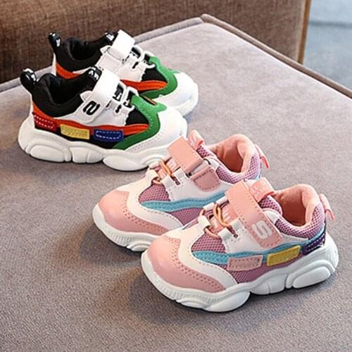 2020 Spring and autumn baby shoes male 0-5 years old baby soft bottom toddler shoes girls sports leisure breathable net shoes