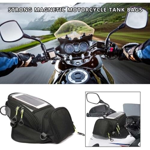 Waterproof Motor Tank Bag Black Oil Fuel Tank Bag Magnetic Motorbike Saddle Bag Single Shoulder Bag Motorcycle Backpack