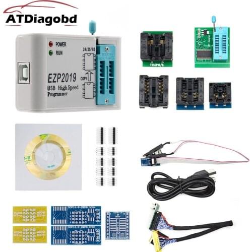 EZP2019 high-speed USB SPI Programmer support24 25 93 EEPROM 25 flash bios chip EZP2019 eprom usb programmer with 5 adpaters
