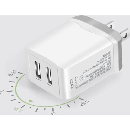 Mobile Phone Charger Dual USB Charging Head Adapter 5V 2A Saft Travel Charging Head Chargers For Iphone Huawei Android Phone