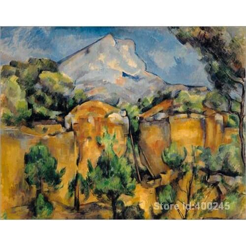 Famous Arts Reproduction La Montagne Sainte Victoire vue de Bibemus Paul Cezanne Paintings High quality Hand painted