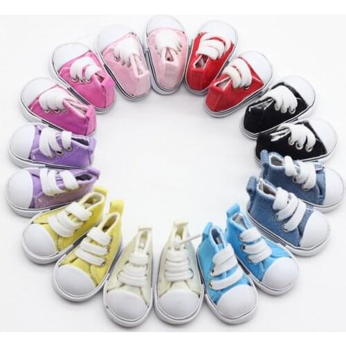 1 Pair Canvas Shoes For BJD Doll Fashion Mini Toy Shoes Sneaker Doll Shoes For Russian Doll Accessories High Quality 5cm
