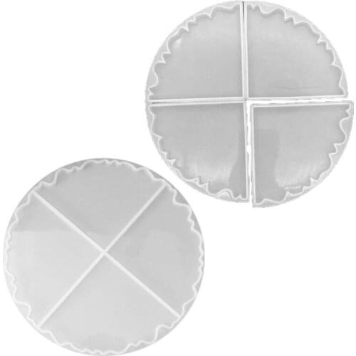 2Pcs Silicone Interlocked Coaster Mold Irregular Bowl Mats Epoxy Resin Molds Geode Agate Slice Molds Art Crafts Tool