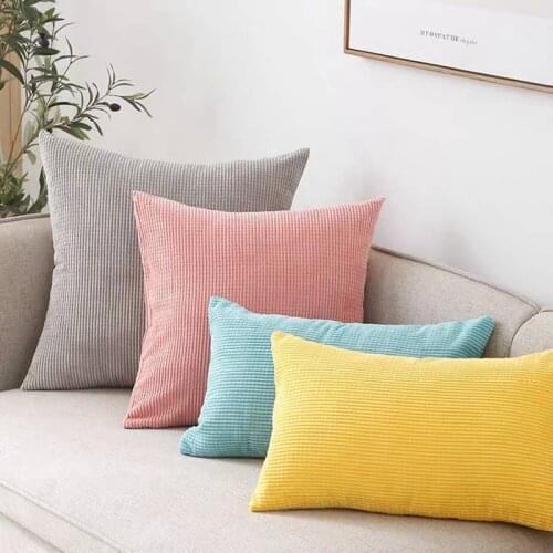 2pcs Corduroy Cushion Cover Pillowcase Solid Color Pillow Case Cojines Decor Sofa Throw Pillows Room Pillow Cover Decorative