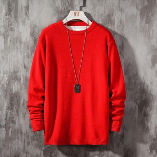 2021 Long Sleeves Pullover for Autumn Spring Winter Fashion Classic O-Neck Sweater Mens Oversize Pull Plus Size M-5Xl