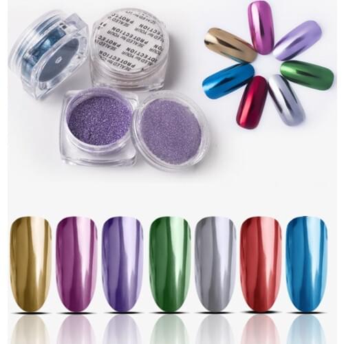 3g/Bottle Mirror Glitter Powder Nail Chrome Pigment Dust Dazzling Holographic Manicure Gold Silver Nail Glitter Titanium Powder