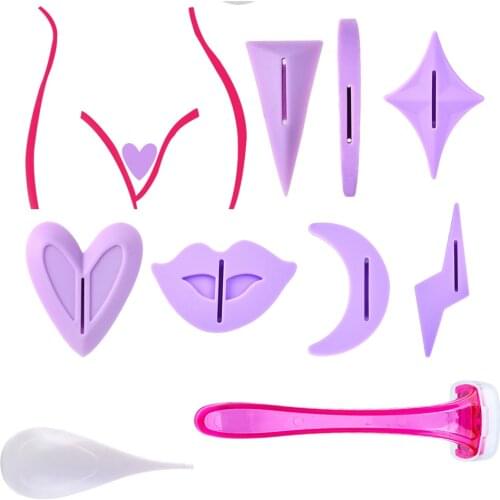 1 Set Women Bikini Dedicated Privates Shaving Stencil Female Hair Razor Sexy Intimate Shaping Tool