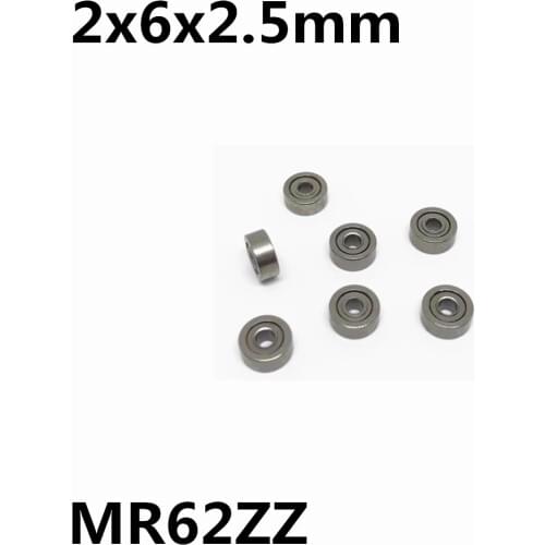 50Pcs MR62ZZ R-620ZZ 2x6x2.5 mm Deep groove ball bearing Miniature bearing High qualit MR62Z MR62