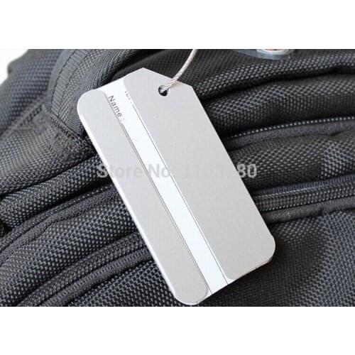 500 pcs/lot Green eco-friendly Personalized Aluminum Metal Luggage Tag With Wire Cable Hanging Loop keychain free shipping