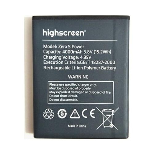 AZK New 4000mAh Zera S Power Battery Replacement for Highscreen Zera S Power DEXP XL145 Mobile Phone