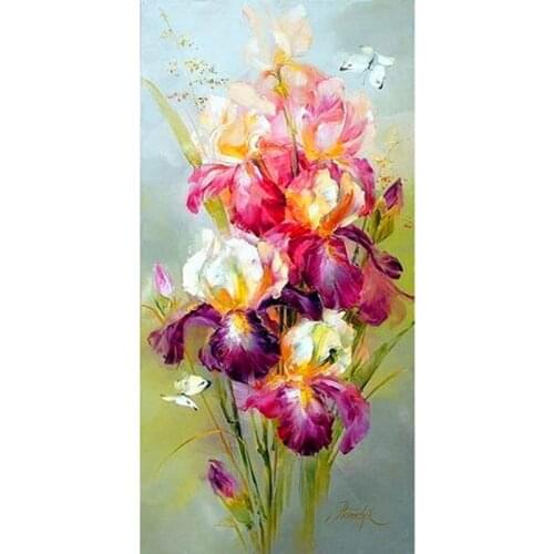 3d crafts diamond embroidery flowers colorful iris Painting rhinestones mosaic kit Pictures of crystals pattern hobby A6017R