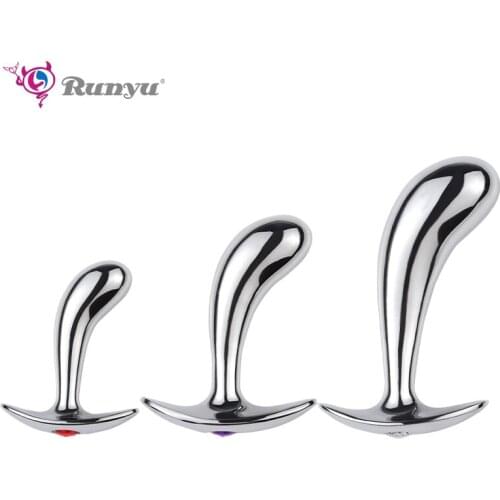 New multicolored smooth anal massager crystal beads jewelry anchor butt plug stimulator female sex toys vibrator metal anal plug