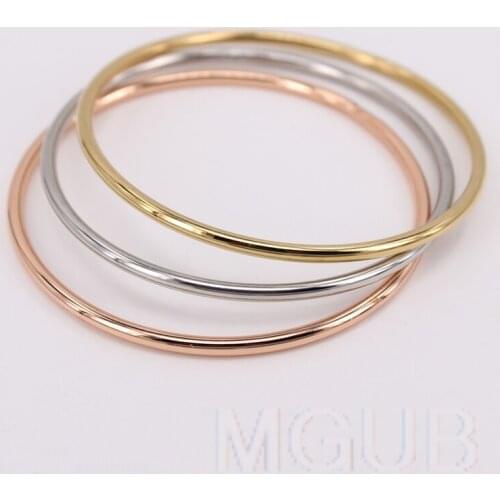 3color 3 piece bracelet 73mm diameter 3mm width Couple jewelry Does not fade Multi-style wear classic LH988