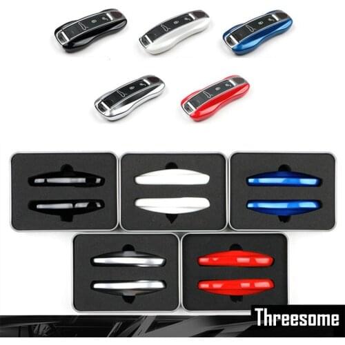 For Porsche Panamera 17+, Cayenne 2018+ Remote Fob Key Case Shell Cover ABS Red Blue Chrome Black White