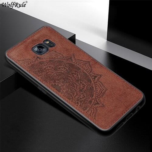 Cover For Samsung Galaxy S7 Hard Phone Case For Samsung S7 Shcokproof Soft TPU Fabric Texture Cover For Galaxy S7 G930F 5.1"
