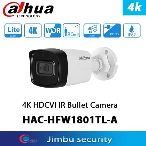 Dahua HDCVI Camera HAC-HFW1801TL-A 4K IR80M Smart IR resolution CCTV Microphone HFW1801TL-A analog camera