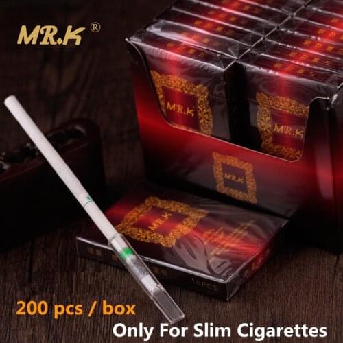 Mr.k Silm Cigarettes Filter Holder 200pcs Value Pack Reduce Tar and Nicotine Filter Mouthpiece Three Stage Filtration Holder