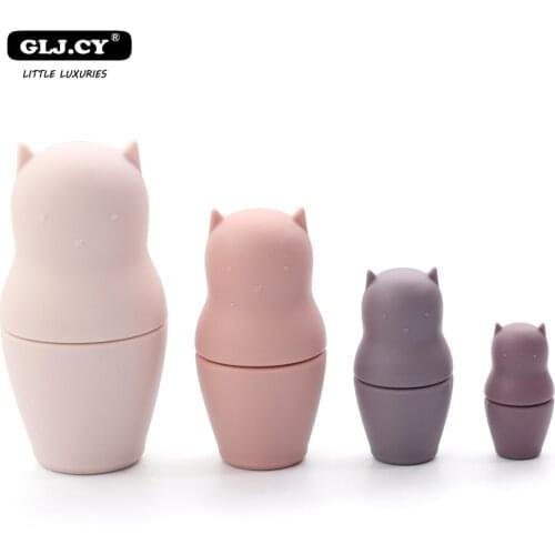 Baby Silicone Intellectual Montessori Develop Nesting Doll Toy Food Grade Material Educational Matryoshka Cute Gift For Kid