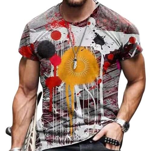 2021 New 3D Printed T-shirt Sports Quick-drying Clothing Retro Short Sleeve Harajuku Style 3D Ethnic Printed T-shirt