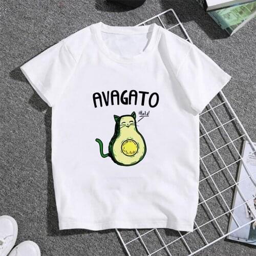 Avocado Ulzzang Printed T Shirts Boy Girl Casual Slim Tee Short Sleeve Tops Fashion Streetwear Tshirt Girls Boys Short Sleeve