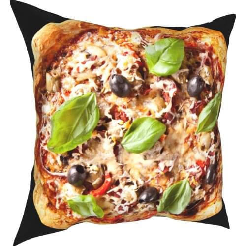 Interesting food pizza soft flannel sofa decoration and home cotton pillow cover sofa seat decoration car pillow cover