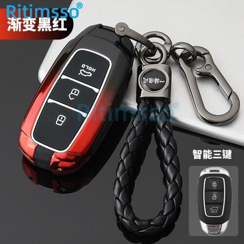 Colorful Zinc Alloy Car Key Case Cover For Hyundai i30 Ix35 Kona Encino Solaris Azera Accent TM Palisade Santa Fe Accessories