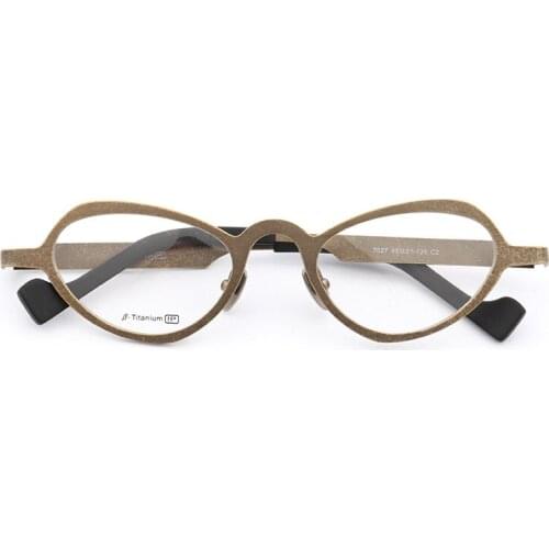 LKK Super light Pure titanium frames eyeglasses Italian designed cat-eye retro quirky ultralight frame