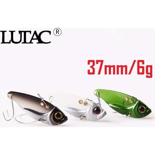 LUTAC VIB Fishing Lure Metal baits Sinking 3D fish eyes Lifelike Fish Skin VMC treble hooks free shipping Fishing tackle