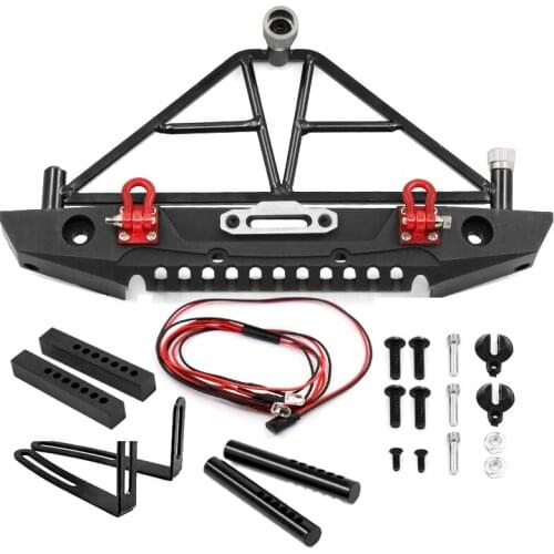 Metal Rear Bumper with Lights for 1/10 Axial SCX10 AXAIL 90046 RC Crawler Car