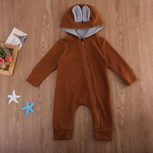 Cute Newborn Baby Boy Girl Infant Deer Ear Bodysuit Jumpsuit Clothes Outfit res
