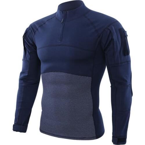 Military Style Uniform Combat Shirt Men Assault Tactical Camouflage US Army T Shirt Airsoft Paintball Long Sleeve Shirts ESDY