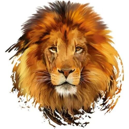 Clothing Patches Lion head Pattern Iron On Patches Thermal Transfer Printing DIY Stickers for Clothes Retro Style Decoration