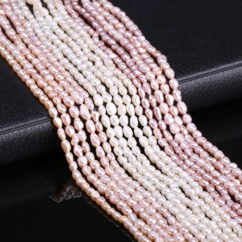 Natural Freshwater Cultured Pearls Beads Rice Shape 100% Natural Pearls for Jewelry Making DIY Strand 13 Inches
