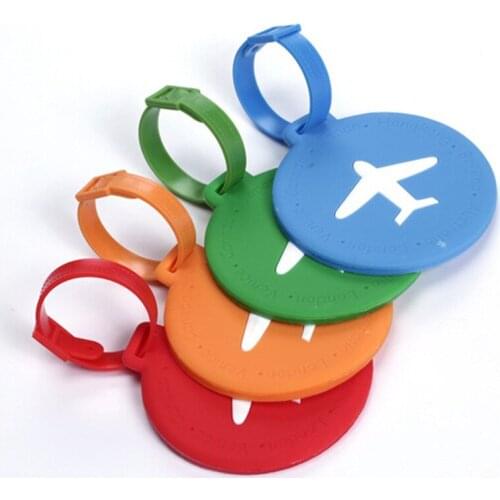 New Plane Rubber Travel Luggage Tags Baggage Suitcase Bag Labels Name Address Travel Accessories