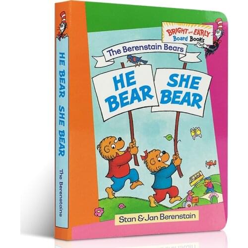 He Bear She Bear Educational Toys for Children Montessori Classroom English Montesori Gift for Kids Cardboard Picture Book