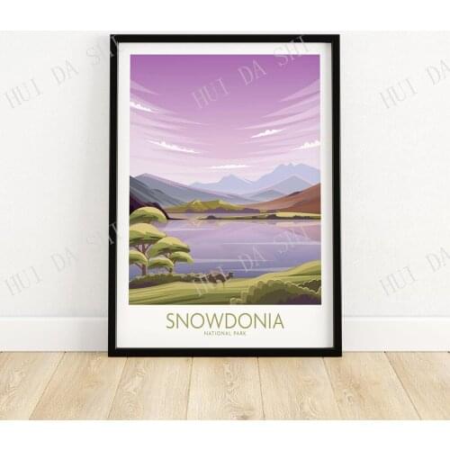 Snowdonia National Park Poster | Art Print | Wales Travel Poster | Welsh Prints Wall Art | Home Decor Artwork | Gift Idea