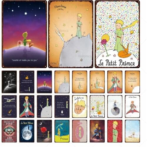 Fairytale Exquisite Poster The Little Prince Metal Tin Sign Wall Decoration for Childrens Room Bookstore Childrens Paradise
