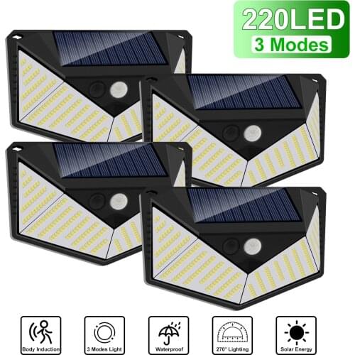 1-4 packs Solar Lights for Garden Decoration Outdoor Solar Lamp Spotlights IP65 Waterproof with Motion Sensor 228-288 LED Lights
