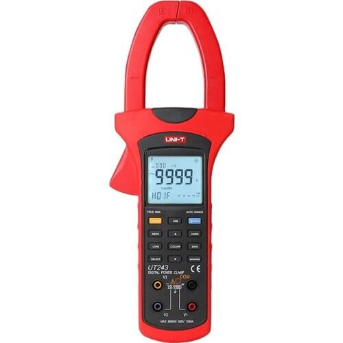 UNI-T UT243 handheld Power True RMS Clamp Meter single harmonic components up to 20 times LCD Phase sequence detection