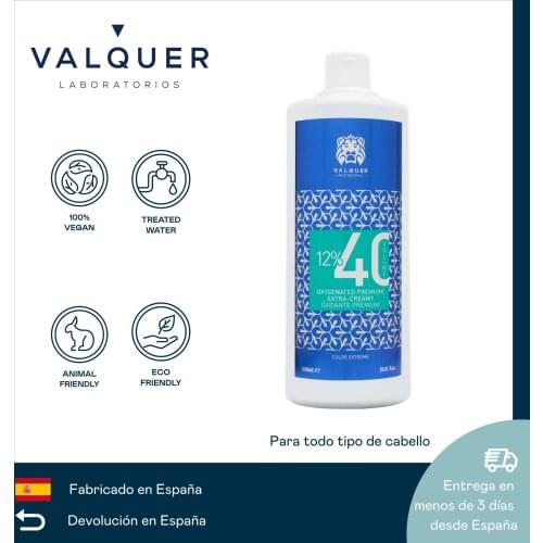 Valquer oxygenated Premium ultra-creamy 40 Vol (12%). Oxygenated water for dyes. Permanent hair coloring-1000 ml