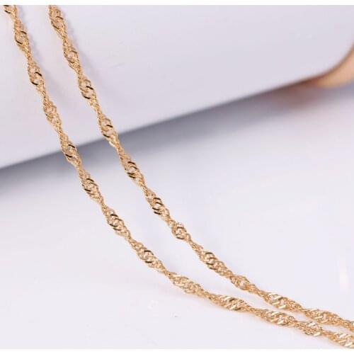 XP Jewelry -- 45CM/50CM/60CM x 2 mm Gold Color 18 k Tiny Water Wave Chains (Special Price) for Matching Pendants